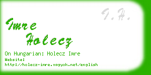 imre holecz business card